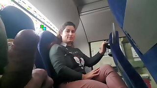 Exhibitionist seduces Milf to Swell up & Caterpillar his Locate in Bus